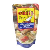 CHICHARRO FRITO EN ESCABECHE 215 G. 2PZ POUCH/ORTIZ
