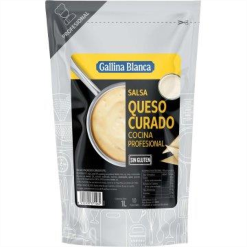 SALSA DE QUESO CURADO 1 L.C.6UN DOYPACK/GALLINA BLANCA